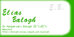 elias balogh business card